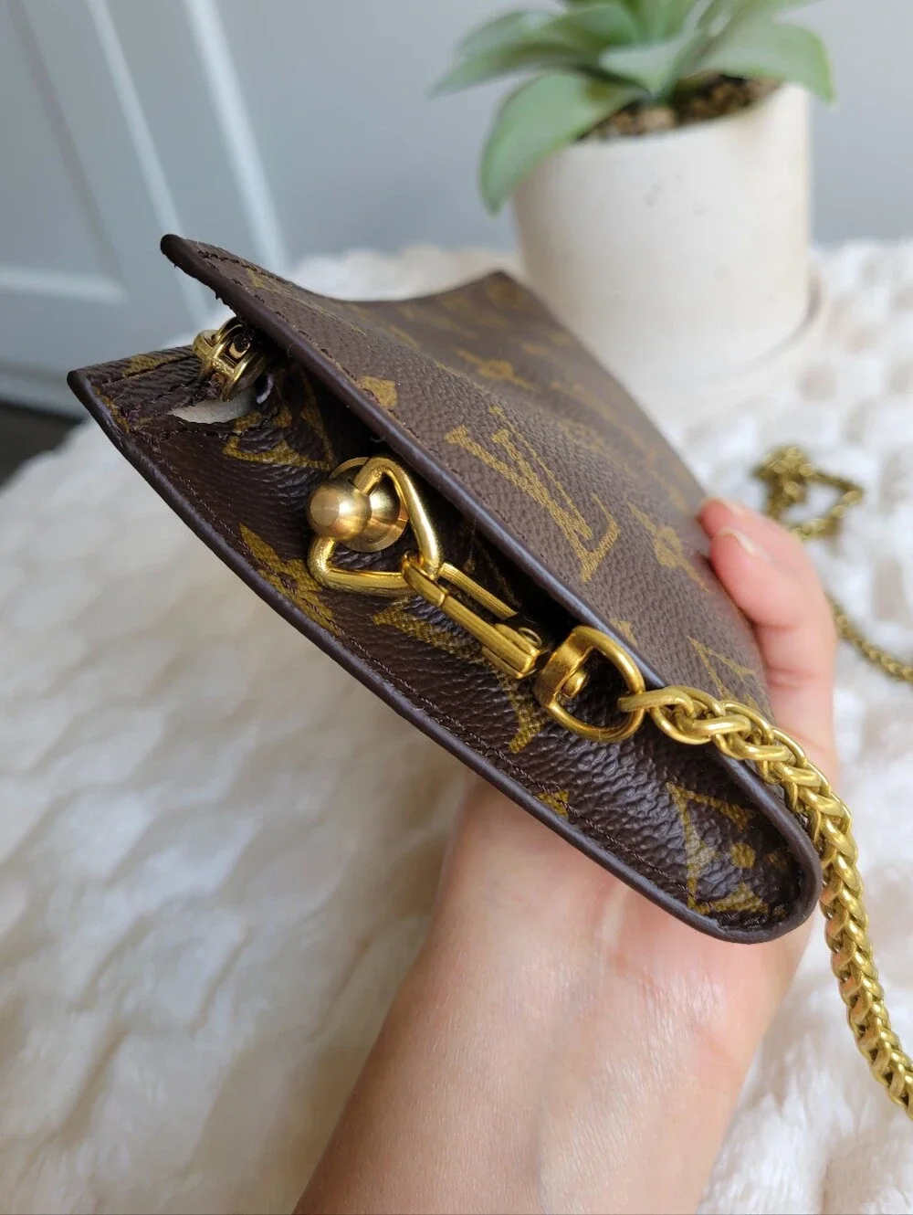 💕LOUIS VUITTON Chain Crossbody Shoulder Bag Monogram